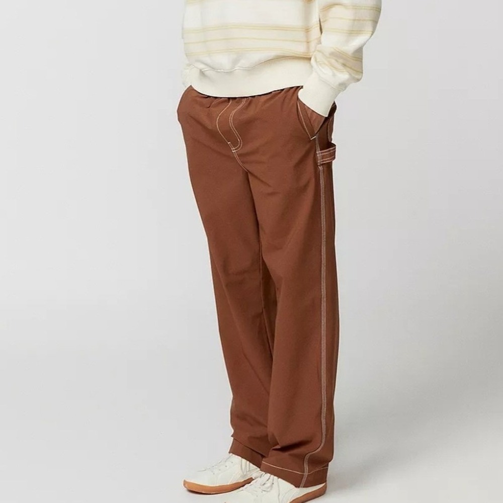 Urban Outfitters Skate Fit Brown Contrast Stitch Nylon Carpenter Pants Small